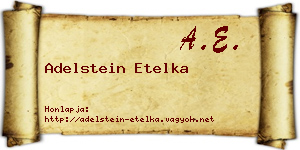Adelstein Etelka névjegykártya